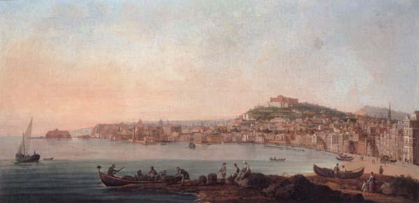 unknow artist Naples,a view of the bay from the marinella looking towards the molo and the castel dell ovo France oil painting art
